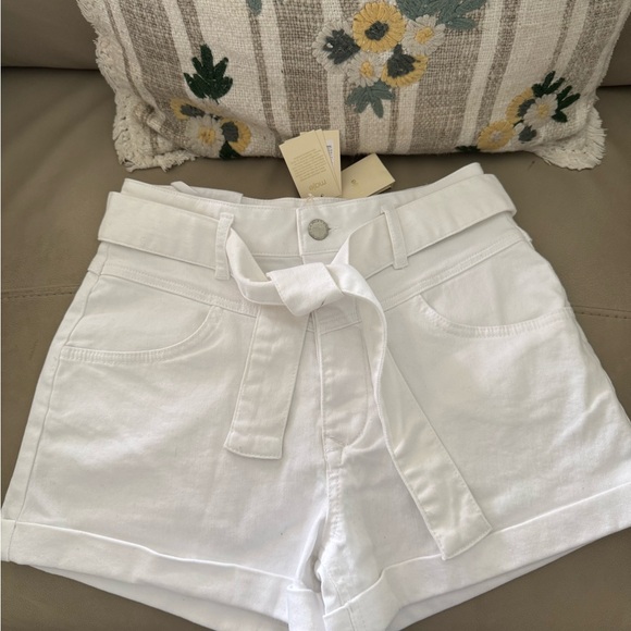 Maje Pants - Maje Illo Tie-Waist Denim Shorts
